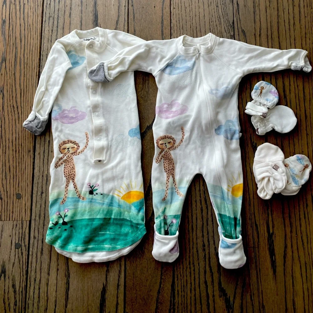 Goumi x Slumberkin - Slumber Sloth Baby Set (0-3 Months) - Picture 1 of 4